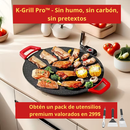 K-Grill Pro™ - Sin humo, sin carbón, sin pretextos